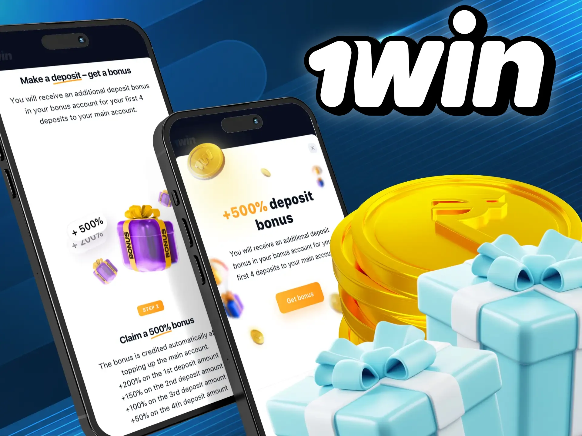 1win ऑनलाइन कैसीनो में अपनी पहली जमा राशि पर स्वागत बोनस का दावा करें।