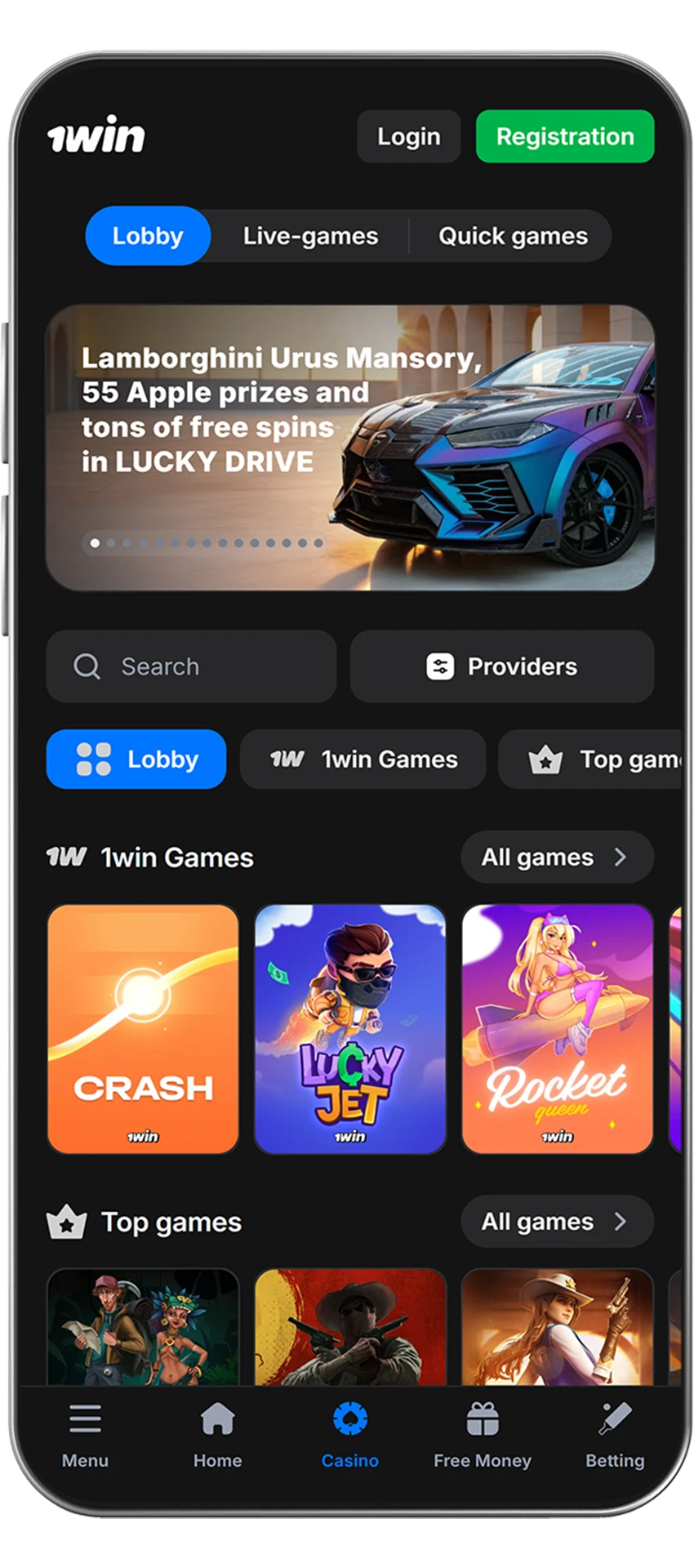 Try your luck at the 1Win web app.
