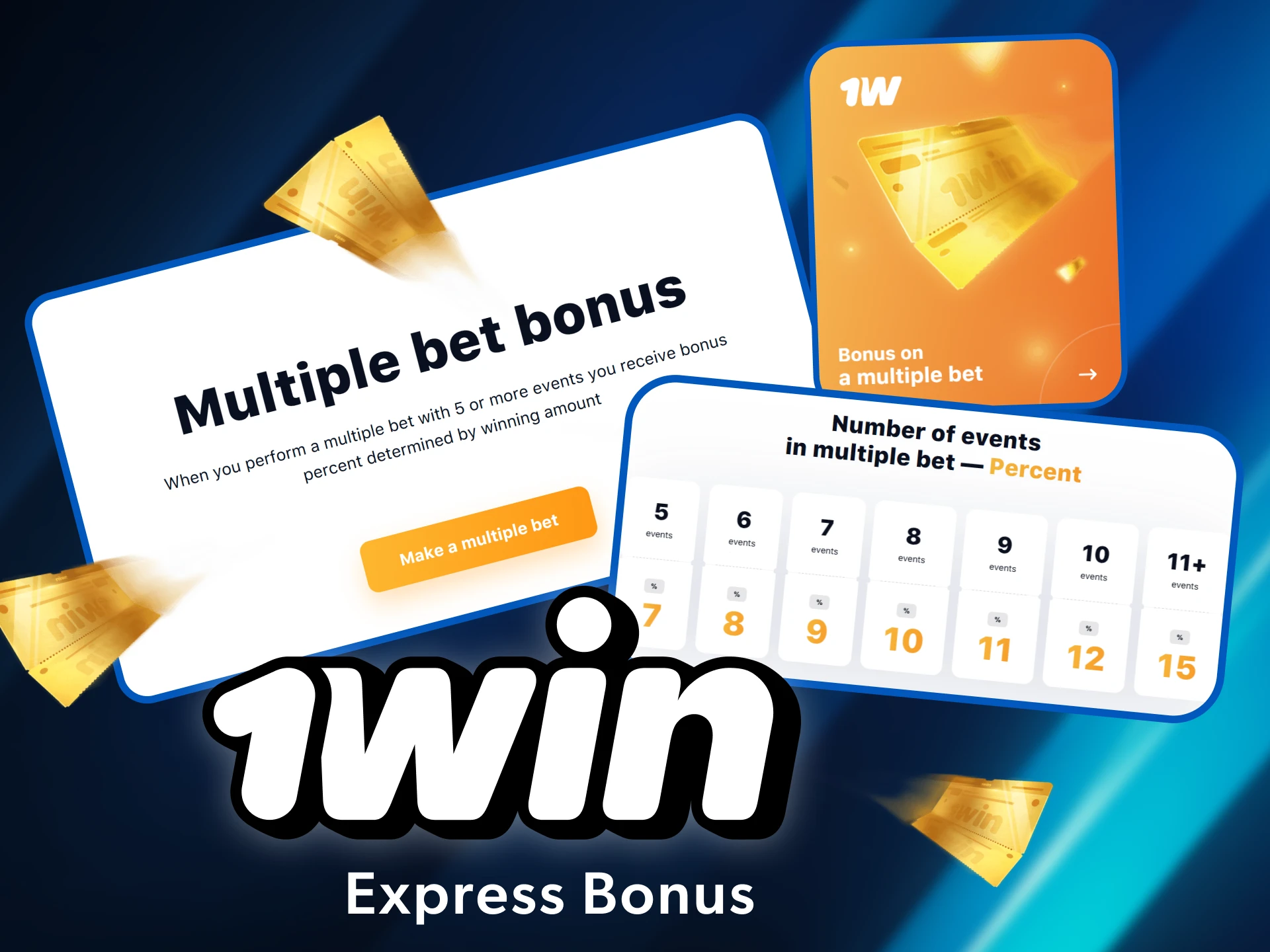 Boost winnings with 1win Express Bonus on accumulator bets.