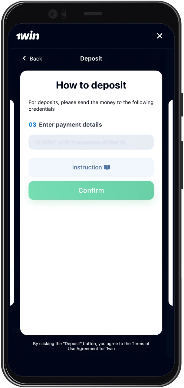 Finish the transaction and wait untill your balance is topped up.